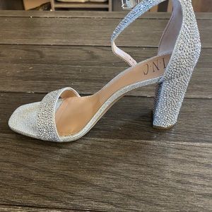 INC Size 6.5 silver bedazzled heels